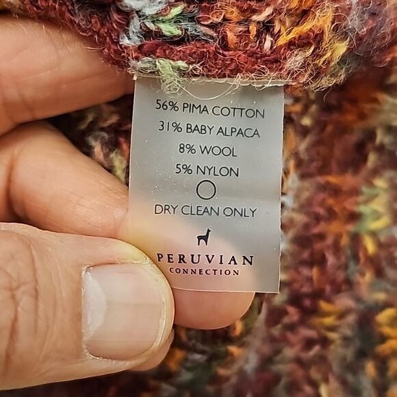 Peruvian Connection Alpaca Wool Cropped Sweater Top Size M/L - Picture 8 of 8